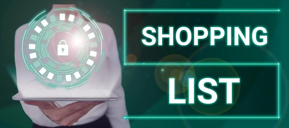 Text caption presenting Shopping List. Business showcase Discipline approach to Stock Photos