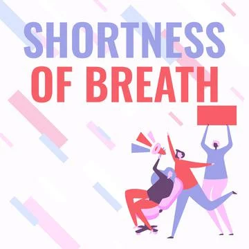 Text caption presenting Shortness Of Breath. Business idea intense tightening of Stock Illustration
