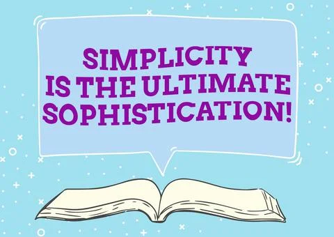 Text caption presenting Simplicity Is The Ultimate Sophistication. Business idea Ilustración de archivo