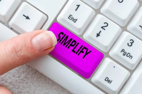 Text caption presenting Simplify. Word Written on make something simpler or Stock Photos