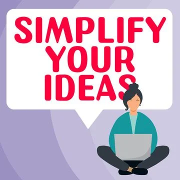 Text caption presenting Simplify Your Ideas. Word for make simple or reduce Stock Illustration