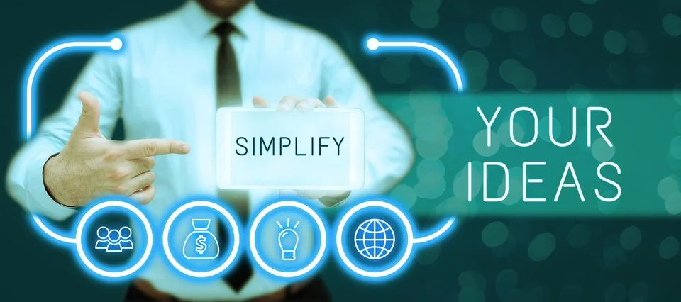 Text caption presenting Simplify Your Ideas. Internet Concept make simple or Stock Photos