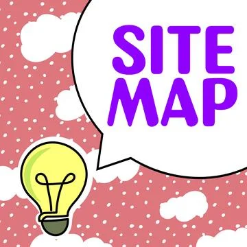 Text caption presenting Site Map. Business overview designed to help both users Stockillustratie