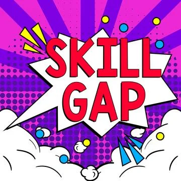 Text caption presenting Skill Gap. Conceptual photo Refering to a person's Stock Illustration