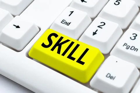 Text caption presenting Skill. Word for ability to use one s is knowledge 写真素材