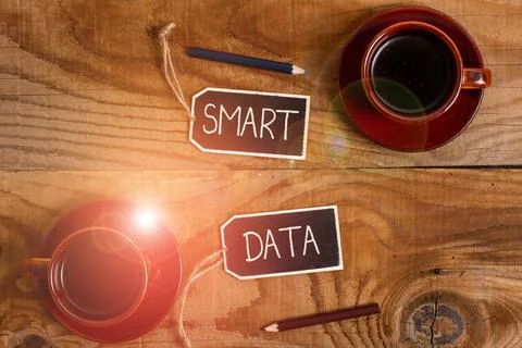 Text caption presenting Smart Data. Business showcase digital information that Stockfoto's