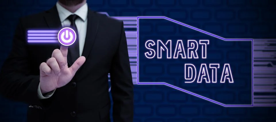 Text caption presenting Smart Data. Business concept digital information that is Foto stock