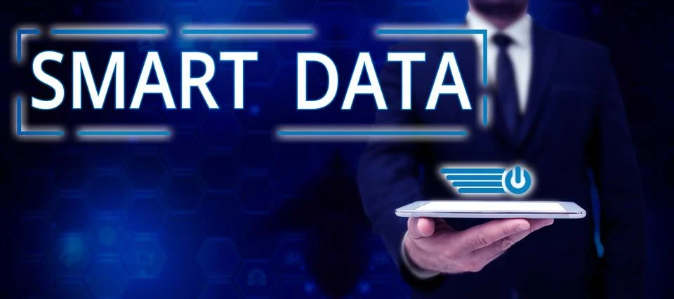 Text caption presenting Smart Data. Business concept digital information that is Stockfoto's