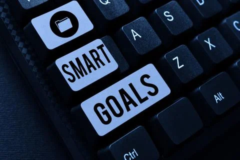 Text caption presenting Smart Goals. Business concept mnemonic used as a basis Foto stock