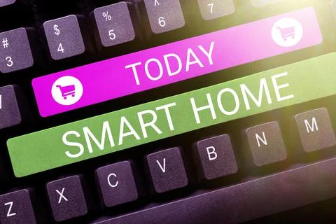 Text caption presenting Smart Home. Business approach automation system control Stock-Fotos