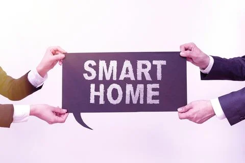 Text caption presenting Smart Home. Conceptual photo automation system control Stock Photos