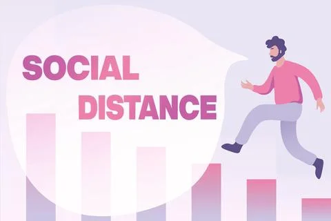 Text caption presenting Social Distance. Word for degree of acceptance of 库存插图