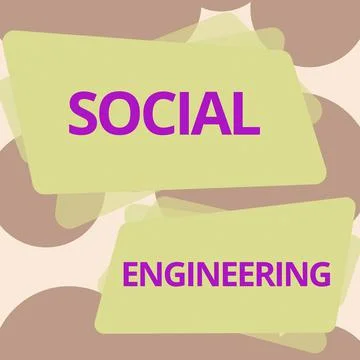 Text caption presenting Social EngineeringPsychological Manipulation Gain Access Stock Illustration