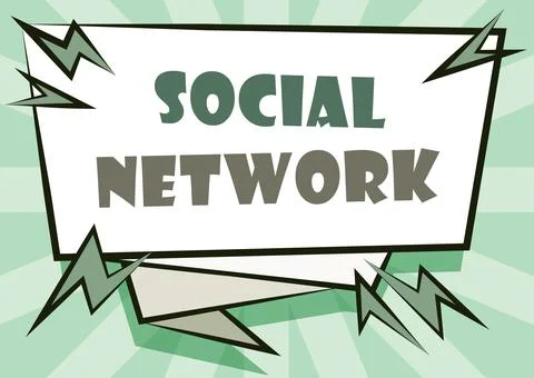 Text caption presenting Social Network. Business concept a framework of Stock Illustration