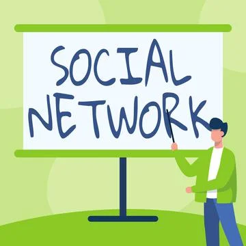 Text caption presenting Social Network. Internet Concept Interactions Sharing イラスト素材
