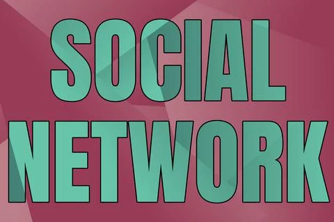 Text caption presenting Social Network. Word for Interactions Sharing イラスト素材