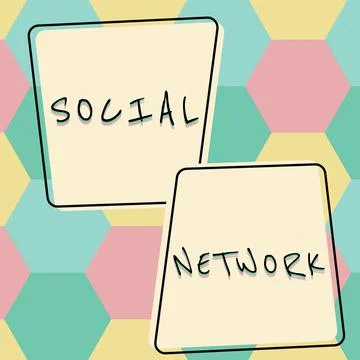 Text caption presenting Social Network. Conceptual photo a framework of 库存插图