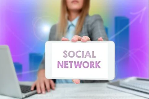 Text caption presenting Social Network. Business overview a framework of Stock Photos