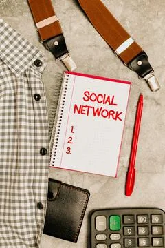 Text caption presenting Social Network. Business overview a framework of Stock Photos