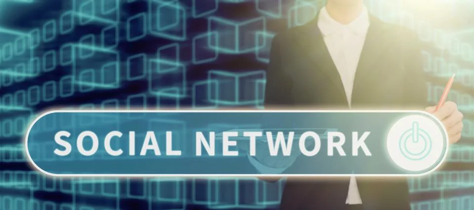 Text caption presenting Social Network. Internet Concept a framework of Foto stock