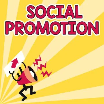 Text caption presenting Social Promotion. Internet Concept advancing students to Stock Illustration