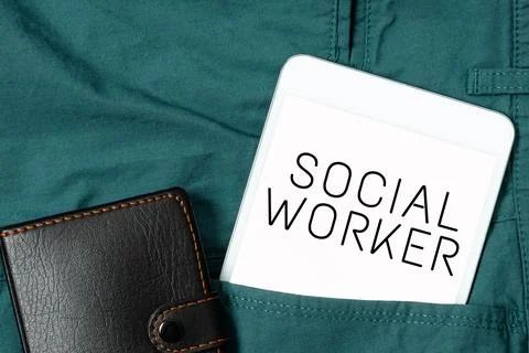 Text caption presenting Social Worker. Internet Concept assistance from state Stock Photos