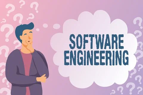 Text caption presenting Software Engineering. Word for Program Development in 스톡 일러스트