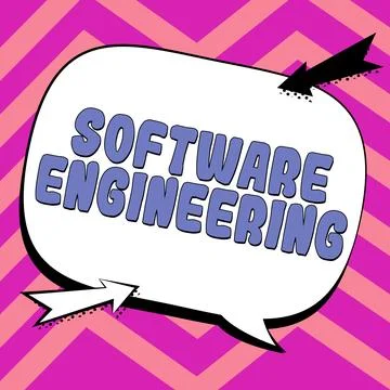 Text caption presenting Software Engineering. Word Written on Program Stock Illustration