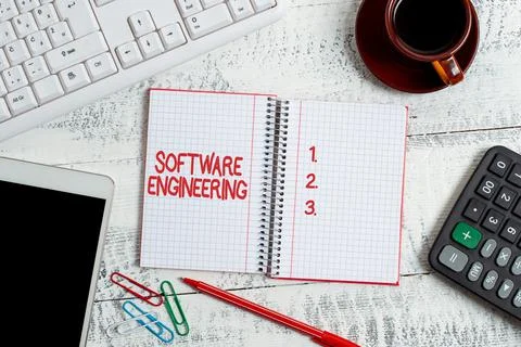 Text caption presenting Software Engineering. Business showcase apply Foto stock