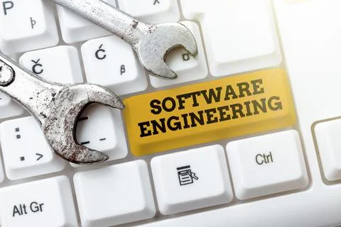 Text caption presenting Software Engineering. Word Written on apply engineering Foto stock