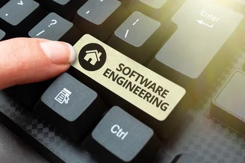 Text caption presenting Software Engineering. Business overview apply Foto stock