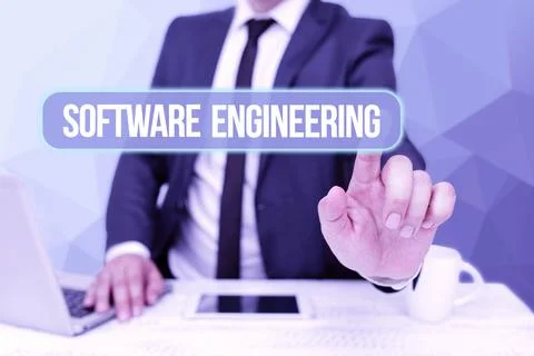 Text caption presenting Software Engineering. Business approach apply Foto stock