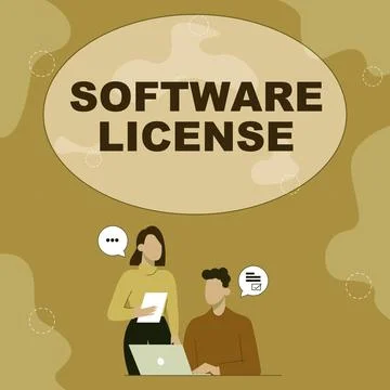 Text caption presenting Software License. Business concept legal instrument Illustrazione stock