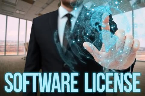 Text caption presenting Software License. Internet Concept legal instrument Foto stock