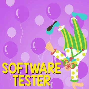 Text caption presenting Software Tester. Conceptual photo implemented to protect Stock Illustration