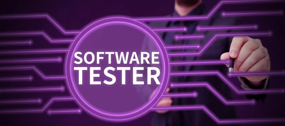 Text caption presenting Software Tester. Conceptual photo implemented to protect Photos