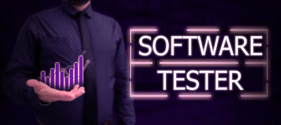 Text caption presenting Software Tester. Business showcase implemented to Foto stock