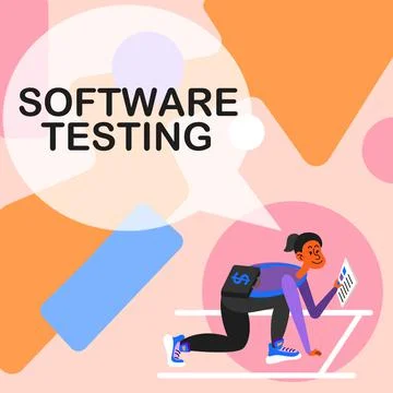 Text caption presenting Software Testing. Concept meaning investigation provide Stock Illustration