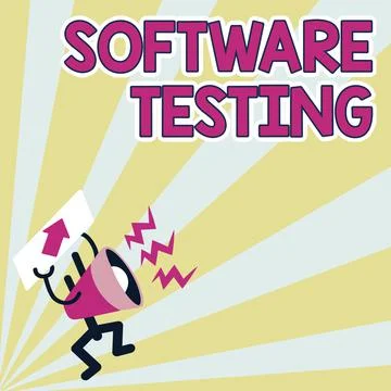 Text caption presenting Software Testing. Word Written on investigation provide Stock Illustration