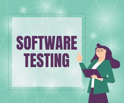 Text caption presenting Software Testing. Word Written on activity to check Stock Illustration