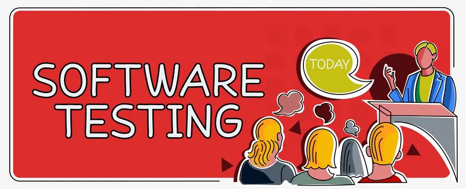 Text caption presenting Software Testing. Business showcase activity to check Stock Illustration