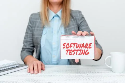 Text caption presenting Software Testing. Word Written on investigation provide 스톡 사진