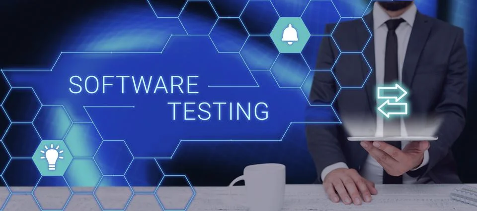 Text caption presenting Software Testing. Conceptual photo activity to check Stock Photos