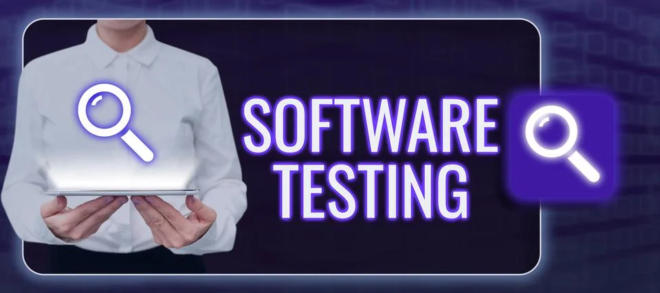 Text caption presenting Software Testing. Conceptual photo activity to check Stock Photos
