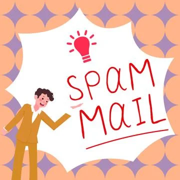 Text caption presenting Spam Mail. Business approach Intrusive advertising Illustrazione stock
