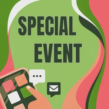 Text caption presenting Special Event. Word for Function to generate money for Stock Illustration