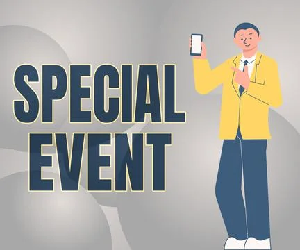 Text caption presenting Special Event. Conceptual photo Function to generate Stock Illustration