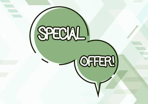 Text caption presenting Special OfferDiscounted price Markdown Promotional Items Stock Illustration
