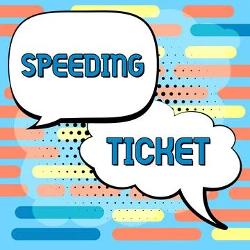 Text caption presenting Speeding Ticket. Business idea psychological test for Stock Illustration