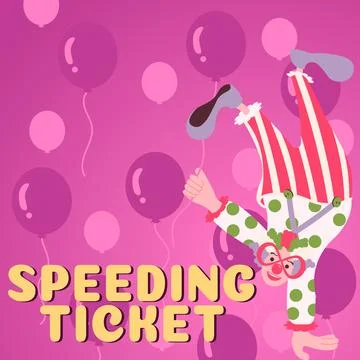 Text caption presenting Speeding Ticket. Concept meaning psychological test for Stock Illustration
